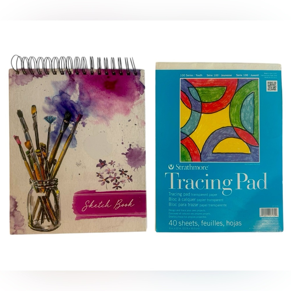 Set of 2 drawing pads 1 sketch book & 1 tracing pad